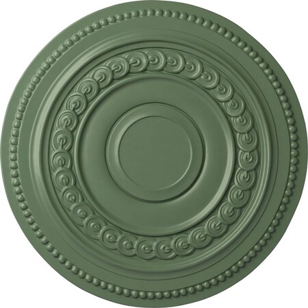 Ekena Millwork Oldham Ceiling Medallion (Fits Canopies up to 8 5/8"), Hand-Painted Athenian Green, 18"OD x 1 1/4"P CM18OLAGF